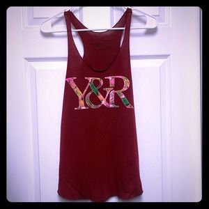 NWOT Soft Y&R Racerback Tank Top w/ Floral Design